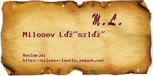 Milosev László névjegykártya